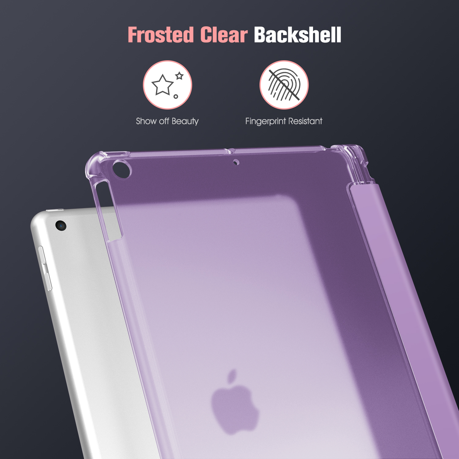 Lavendel iPad Kunststoff, Bookcover Tablethülle FINTIE Kunstleder, für Polykarbonat, Hülle