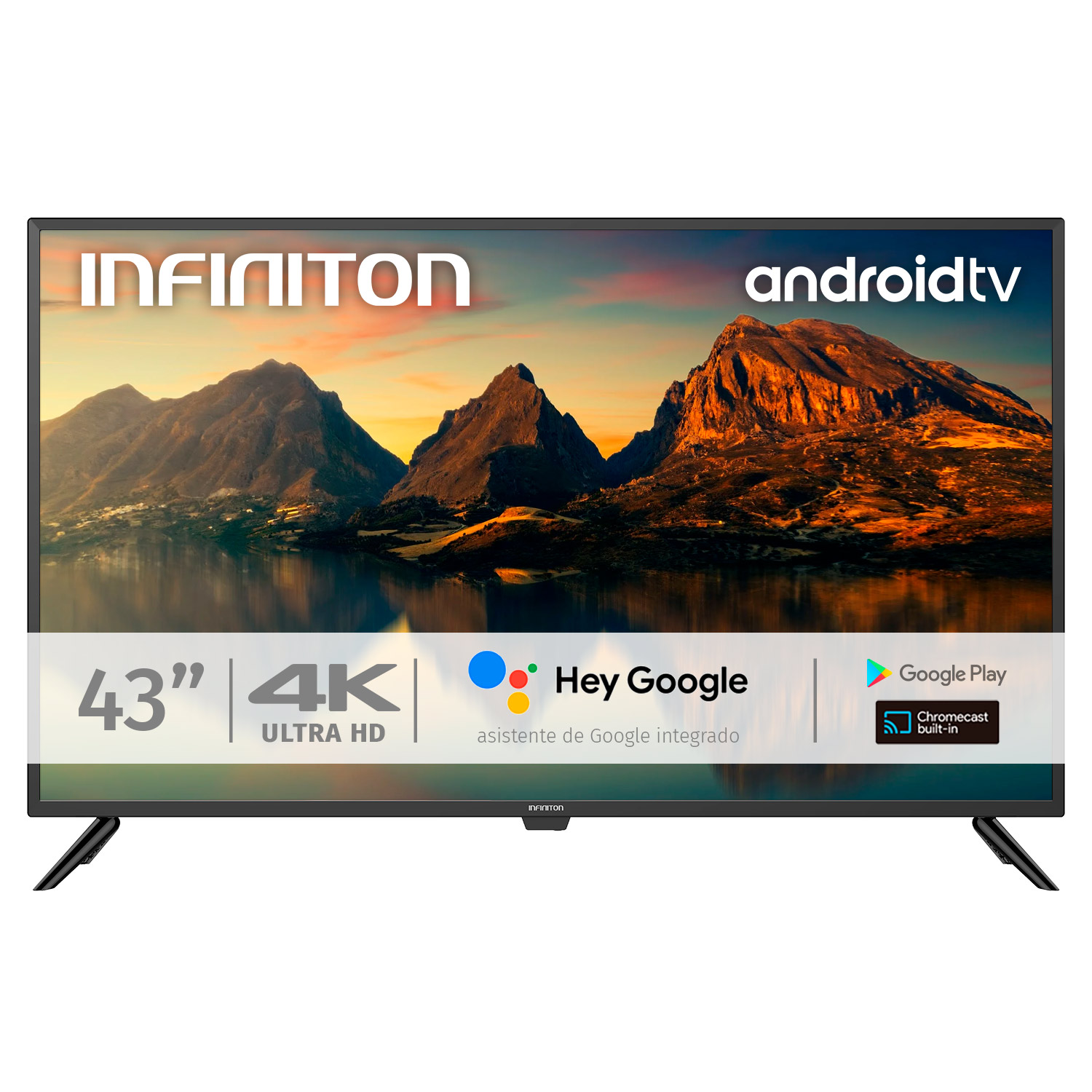 TV LED 43'' - INTV-43MA1300 INFINITON, UHD 4K, Smart TV, DVB-T2 (H.265)Sí, Negro