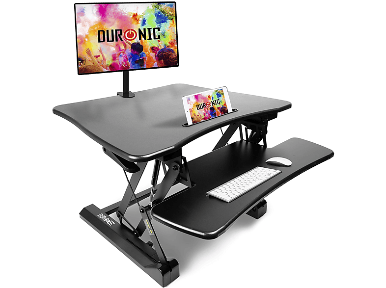 DURONIC DM05D3 Workstation | Sitz-Steh Schreibtisch | Computertisch | Höhenverstellbar 15 bis 50 cm Höhenverstellbarer Tisch