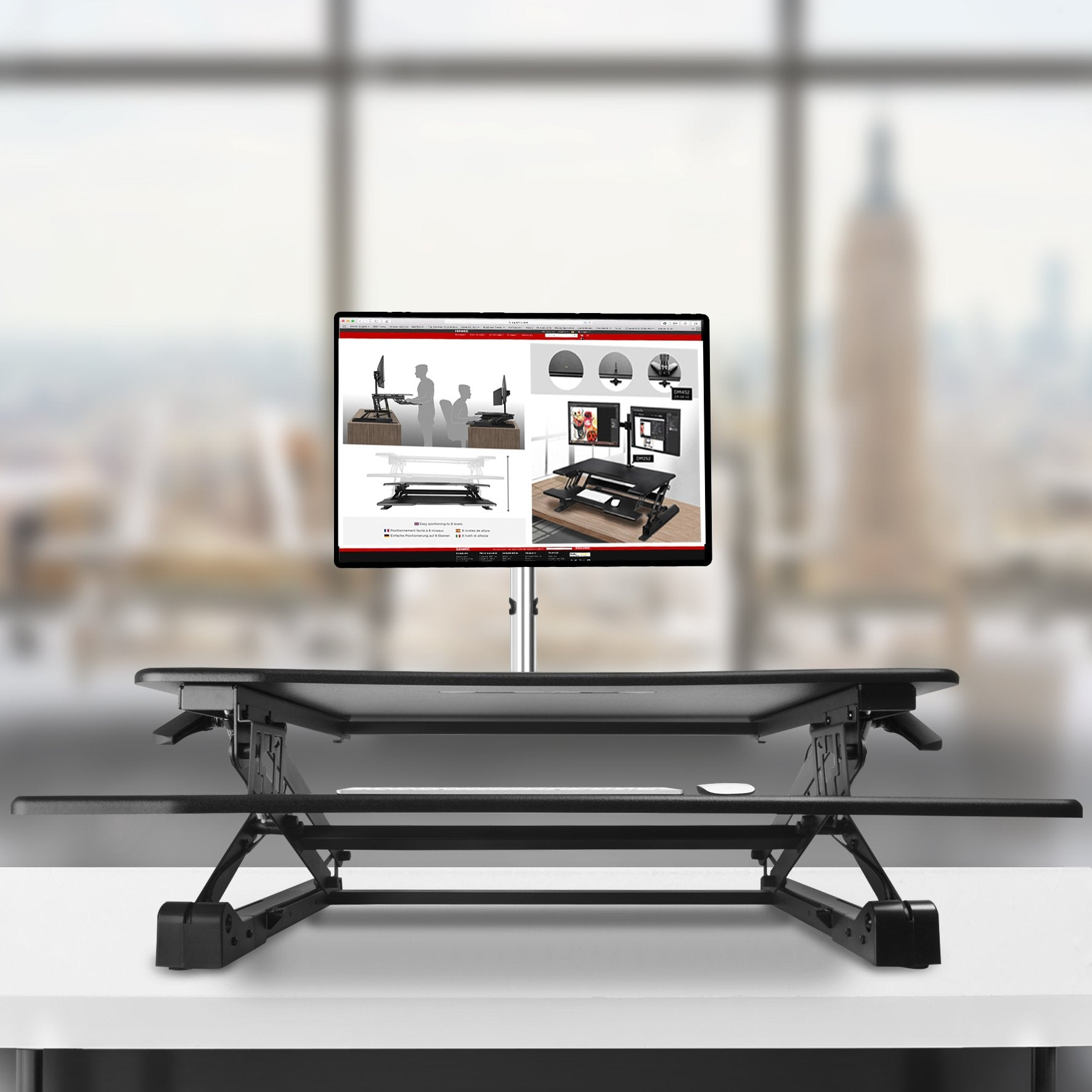 Computertisch Sitz-Steh | Schreibtisch bis DURONIC Höhenverstellbarer DM05D4 Höhenverstellbar cm 50 15 | Workstation | Tisch