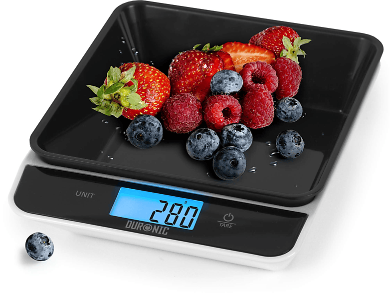 Balanza de cocina DURONIC Duronic KS100 BK: Báscula de cocina digital  LCD Max kg Bol de L Función tara, kg, Negro