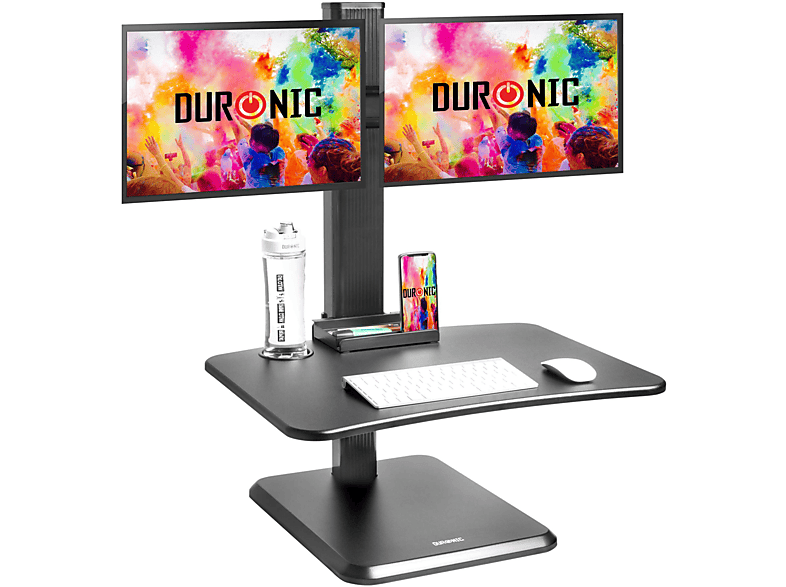 Schreibtisch Dual-Monitorarm Workstation Höhenverstellbar DM05D15 | Höhenverstellbarer bis 65 | | DURONIC Sitz-Steh cm 99 Tisch