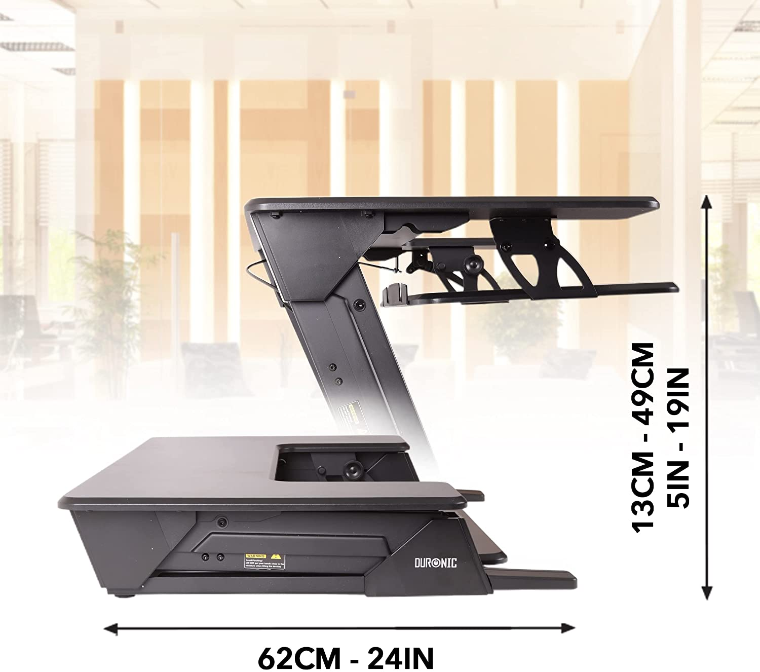 49 cm DM05D21 Höhenverstellbar | Workstation Schreibtisch Tisch DURONIC 13 | bis Höhenverstellbarer Computertisch Sitz-Steh |