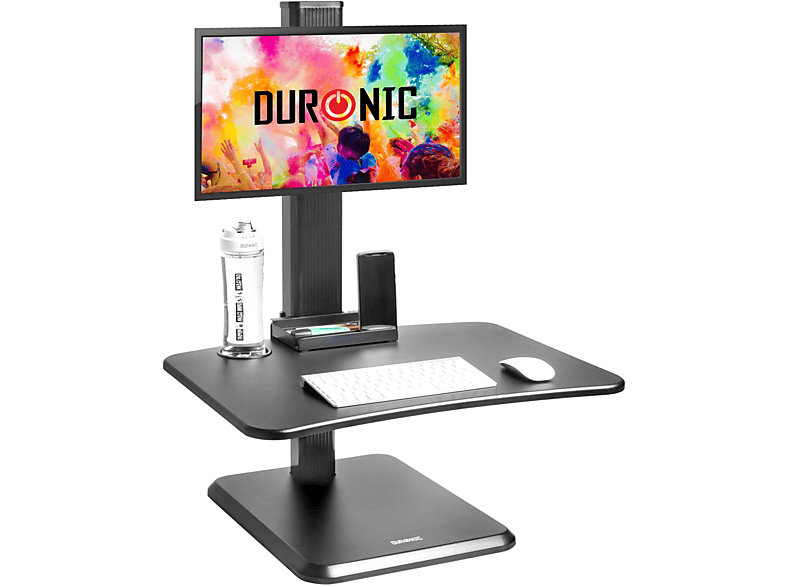 DURONIC DM05D14 Workstation | Sitz-Steh Schreibtisch | Monitorarm | Höhenverstellbar 72 bis 116 cm Höhenverstellbarer Tisch