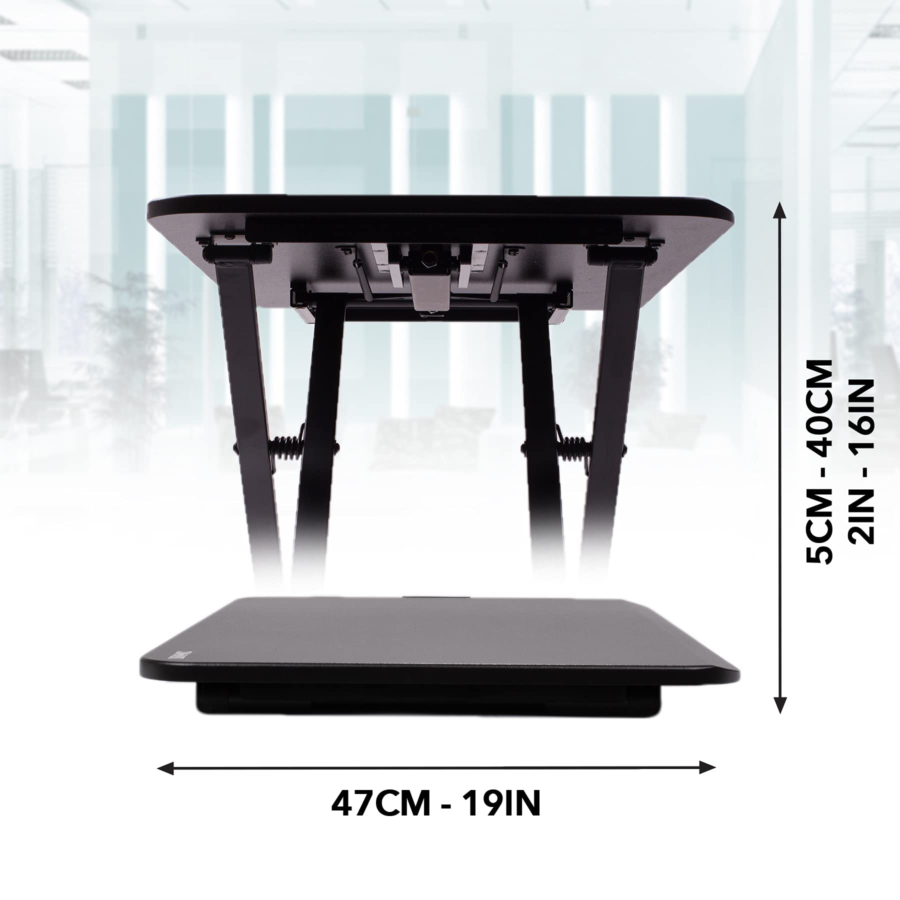 Tisch 40 cm Schreibtisch DM05D24 DURONIC | bis Workstation Höhenverstellbar | 5 Sitz-Steh Computertisch | Höhenverstellbarer