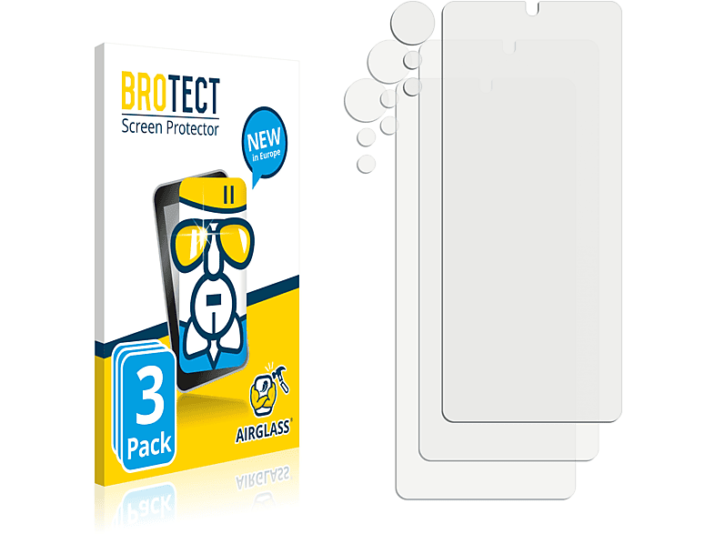 BROTECT 3x Kamera)) Airglass klare + Pro Xiaomi 12 (Vorderseite Schutzfolie(für