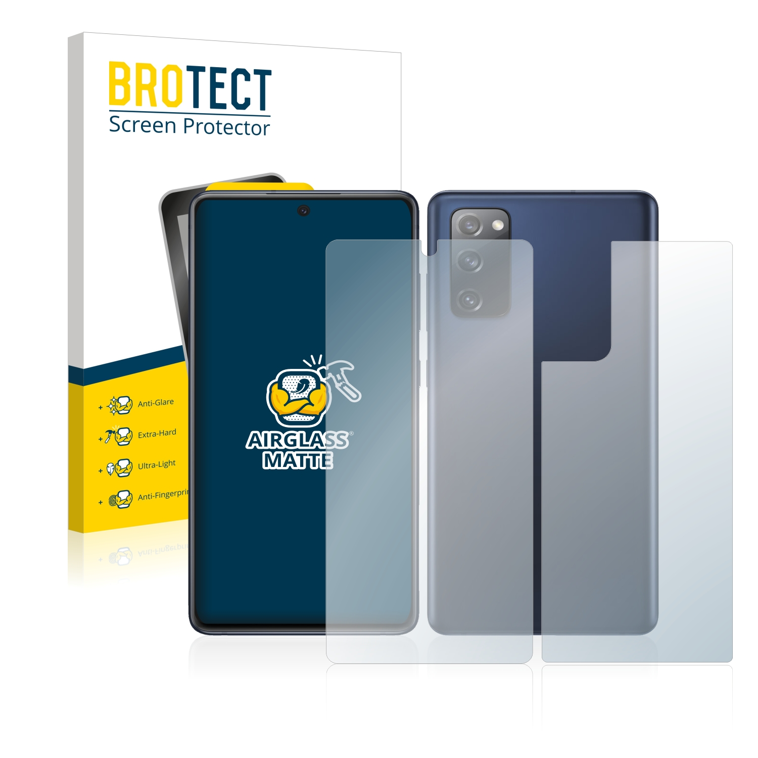 BROTECT Airglass matte Schutzfolie(für Samsung + Rückseite)) (Vorder FE Galaxy S20