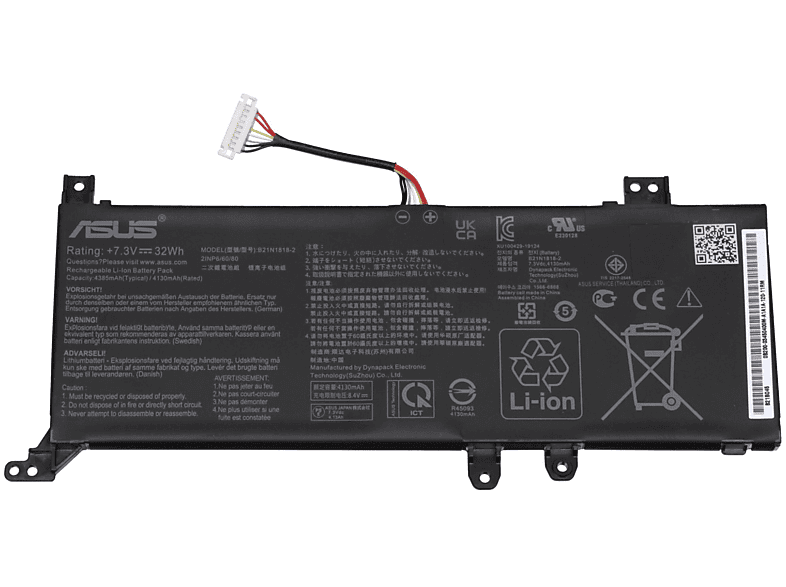 ASUS B21N1818-2 Original Li-Polymer Volt, 7.3 4130 mAh Akku