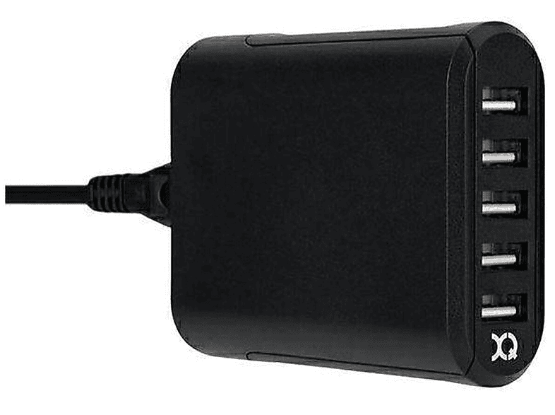 Schwarz USB COFI 2400mAh 5 Schnell-Ladegerät Netzteil Slots Universal, Ladegerät