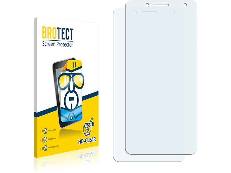 BROTECT 2x 2019) klare 1C Alcatel Schutzfolie(für