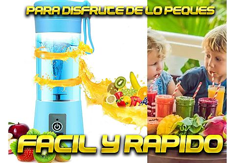 Batidora de vaso de mano Inalambrica Portátil Potente USB Exprimidor de  Frutas Licuadora de Mano de Alimentos Recargable Zumo Batido - LICUAK  KLACK, 6 W, 380 ml, Verde