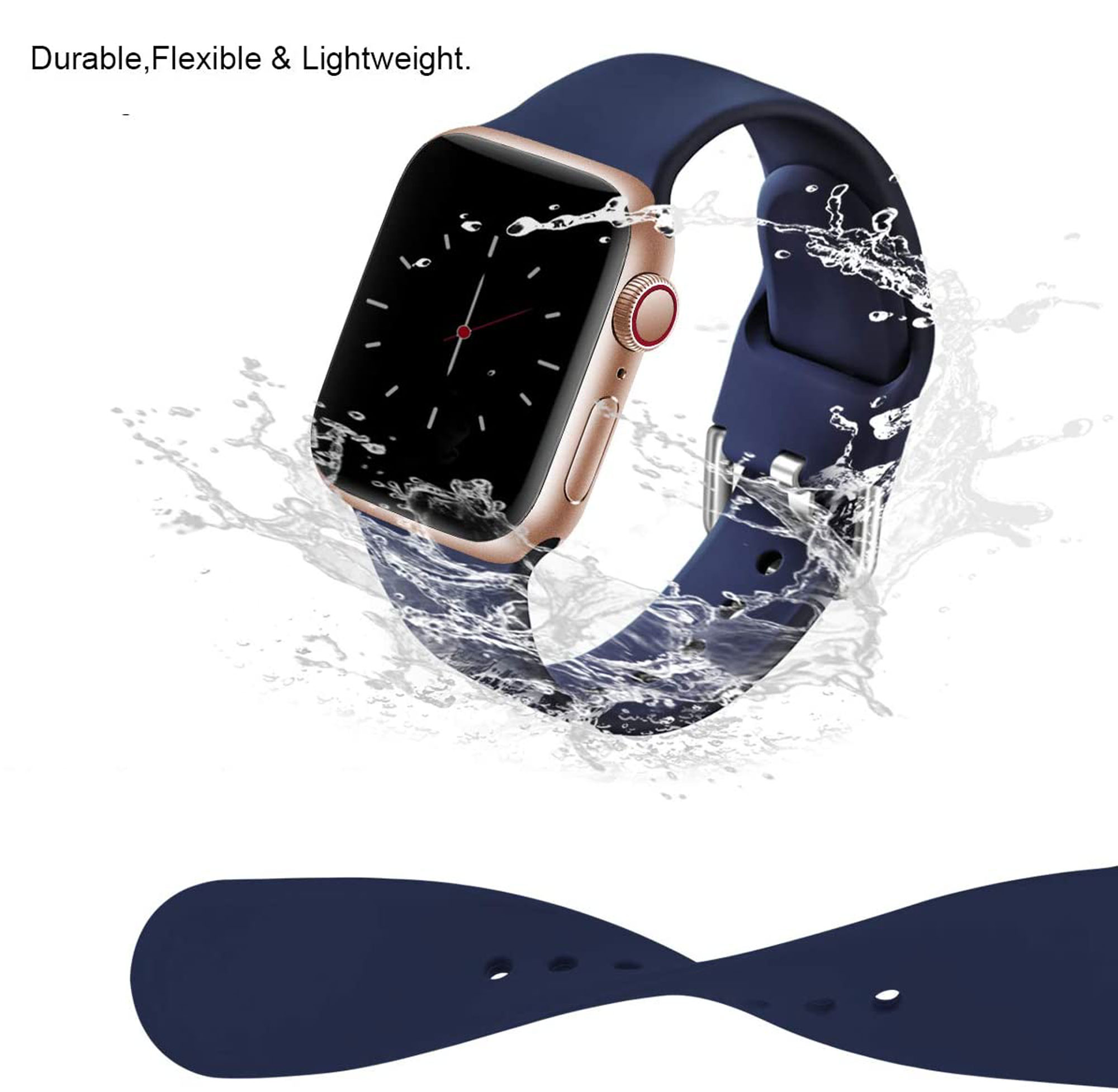 LOOKIT 38-0122BSAP-SW Ersatzband passend für Apple, Watch S), (Länge 40 Watch Schwarz 38 Apple mm, 41 Watch Ersatzarmband, / mm, Watch mm