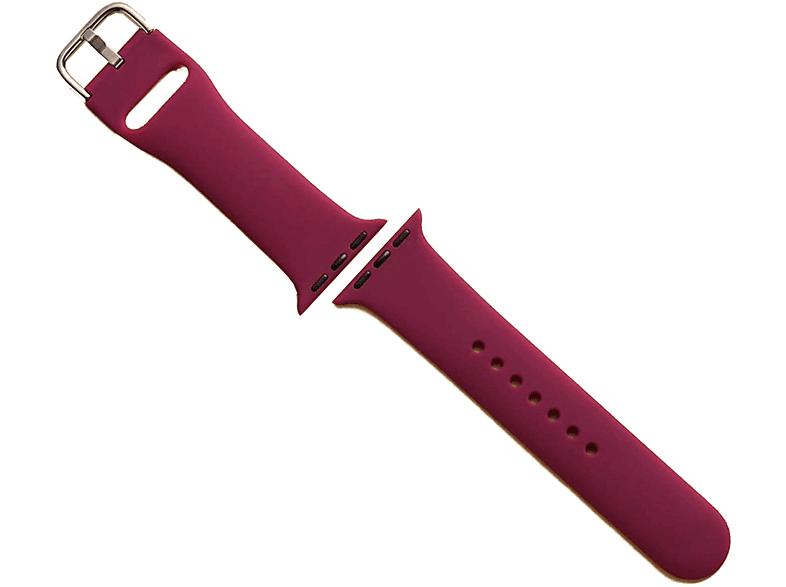 LOOKIT 38-0122BSAP-BRG Ersatzband  passend für Apple Watch (Länge / L), Ersatzarmband, Apple, Watch 38 mm, Watch 40 mm, Watch 41 mm, Rot