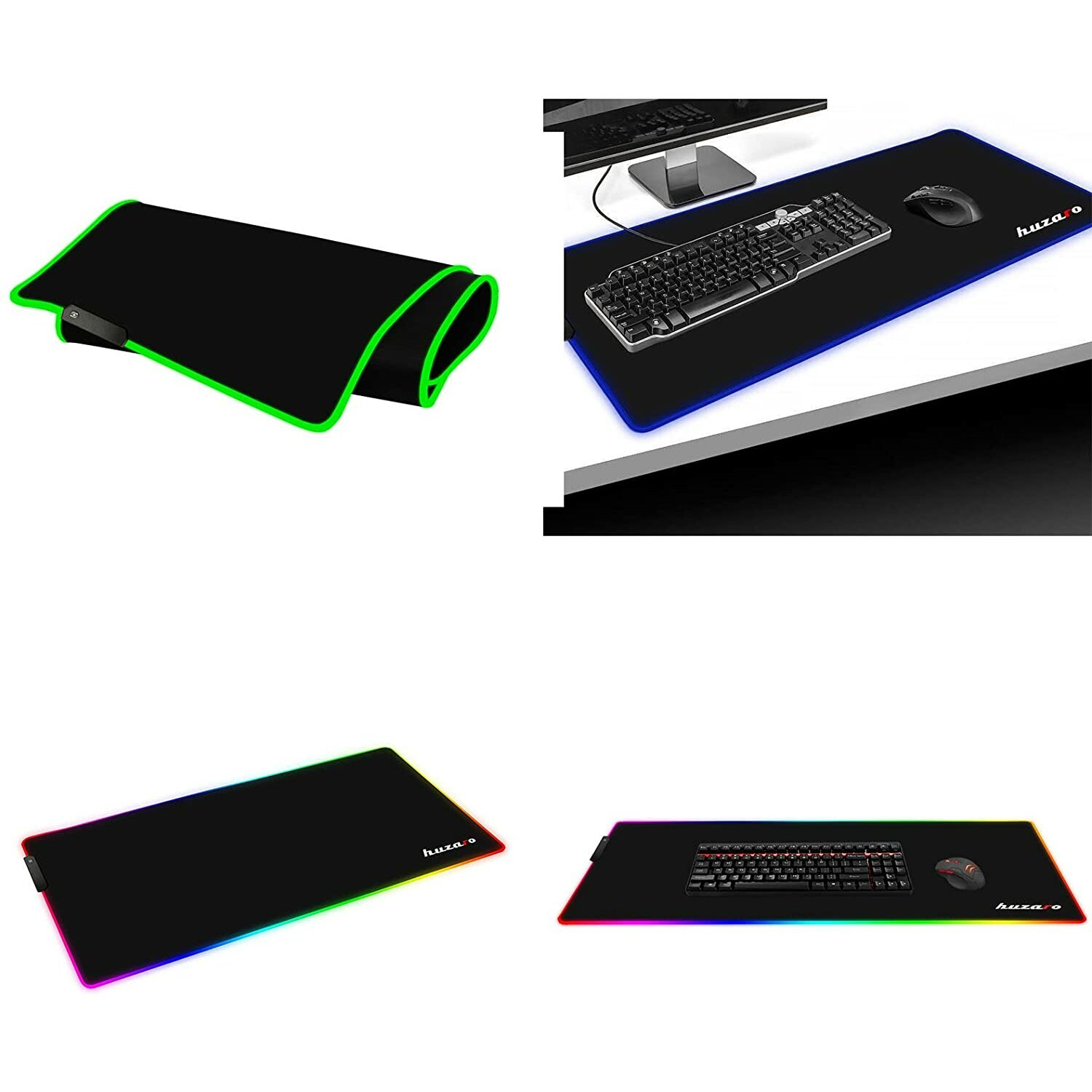 HUZARO RGB XL x Gaming cm) (30 Anti-Rutsch cm 80 Mauspad