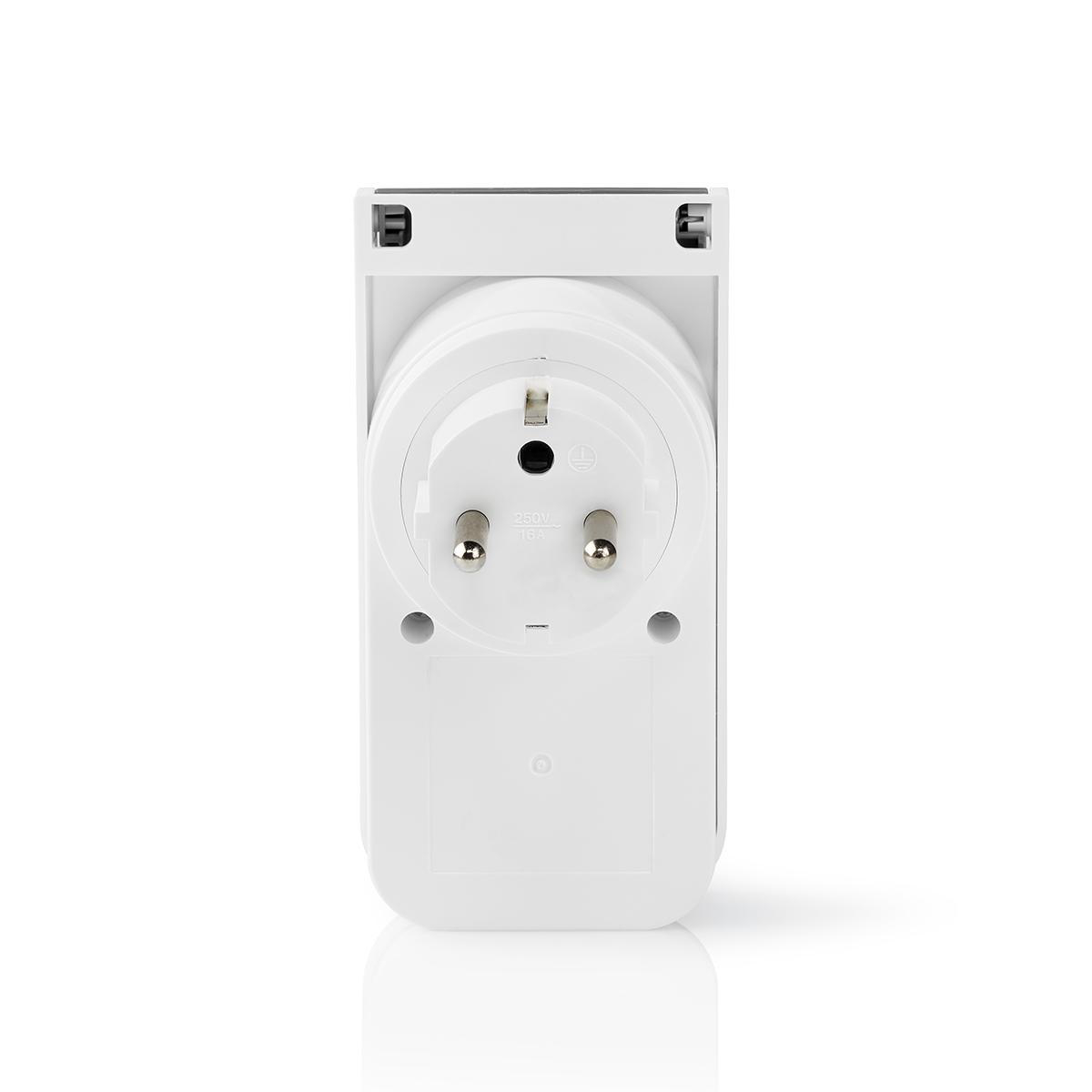 Weißer Elektro-Adapter mit zwei Stiften.