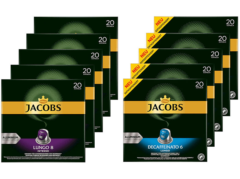 Jacobs Kaffeekapseln Lungo Intenso, Nespresso Kompatibel, 200