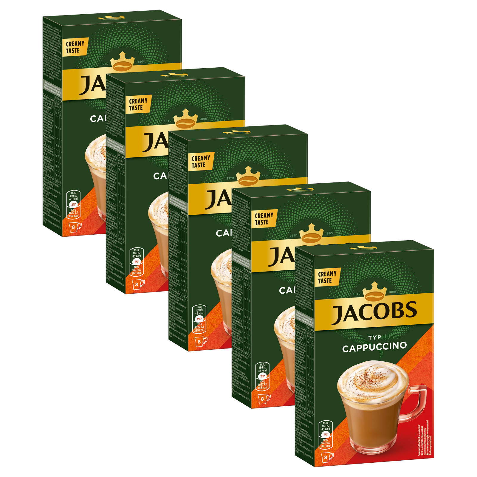 JACOBS Löskaffee Typ Getränke Cappuccino auflösen) heißem (In 40 Wasser Sticks