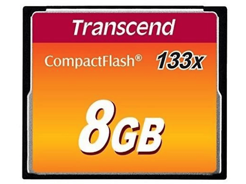 TRANSCEND TS8GCF133, Compact Flash Speicherkarte, 8 GB, 50 MB/s