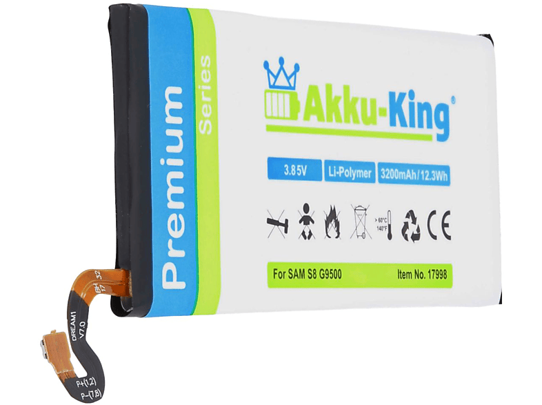 AKKU-KING Akku 3200mAh Handy-Akku, kompatibel mit Li-Polymer Volt, EB-BG950ABE Samsung 3.85