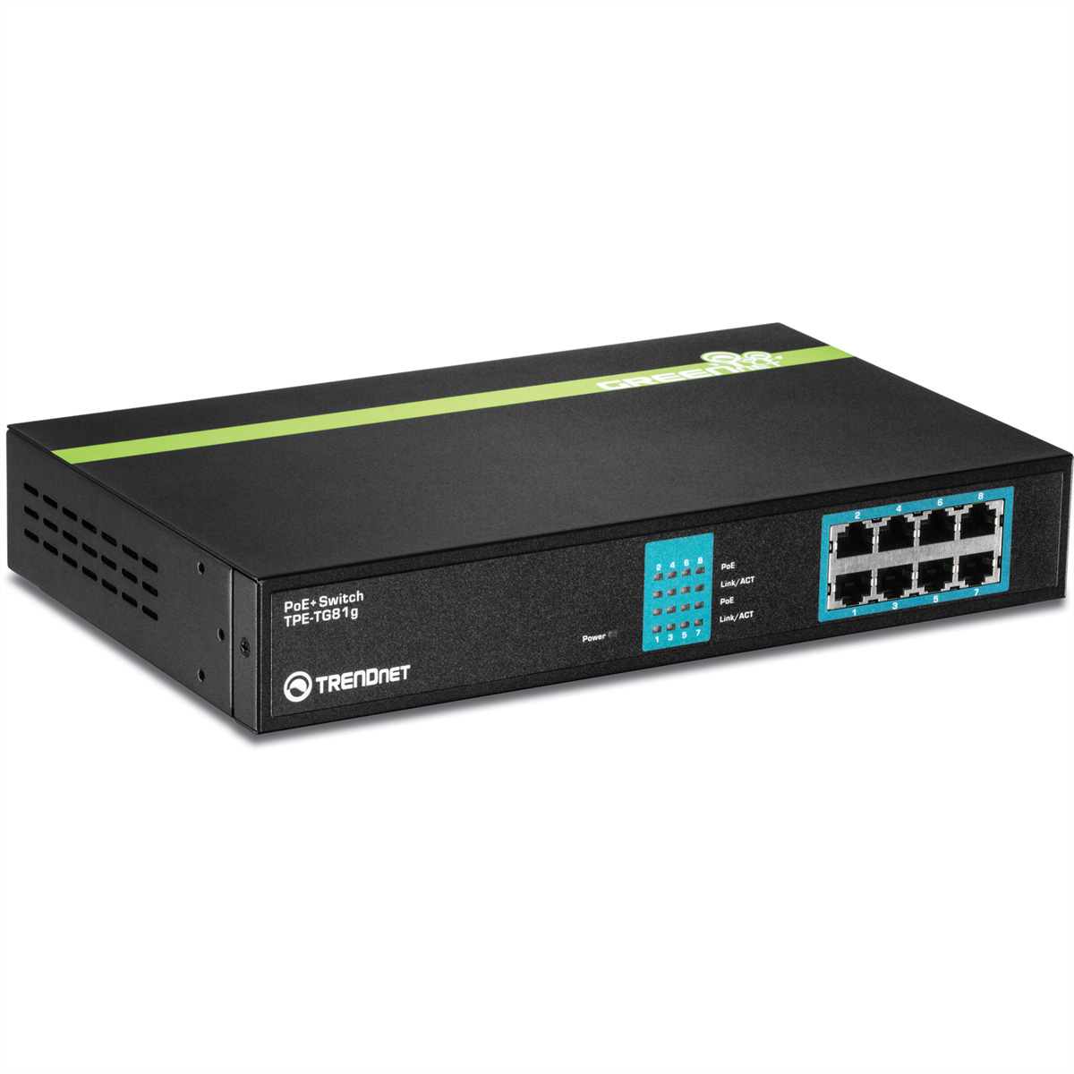 Gigabit PoE Gigabit PoE+ Switch 8-Port TRENDNET Switch TPE-TG81g