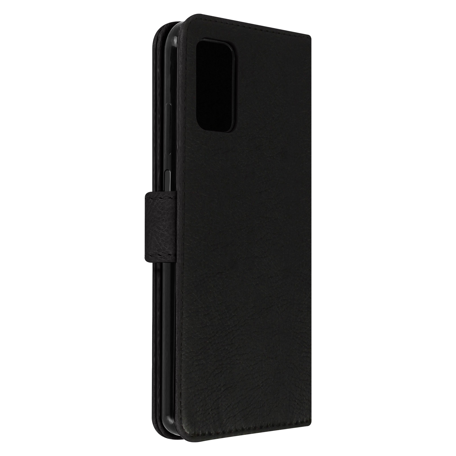 Eine schwarze Handyhülle mit gefaltetem Design.