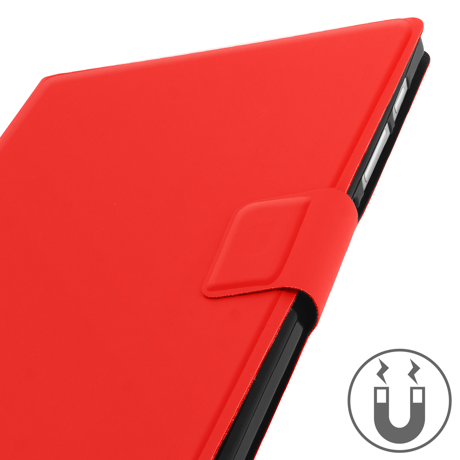 AVIZAR Busi Series Etui Bookcover Rot Samsung für Kunstleder