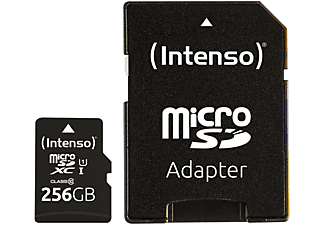 INTENSO Micro SD Card UHS-1 Premium 256 GB, Speicherkarte, Schwarz