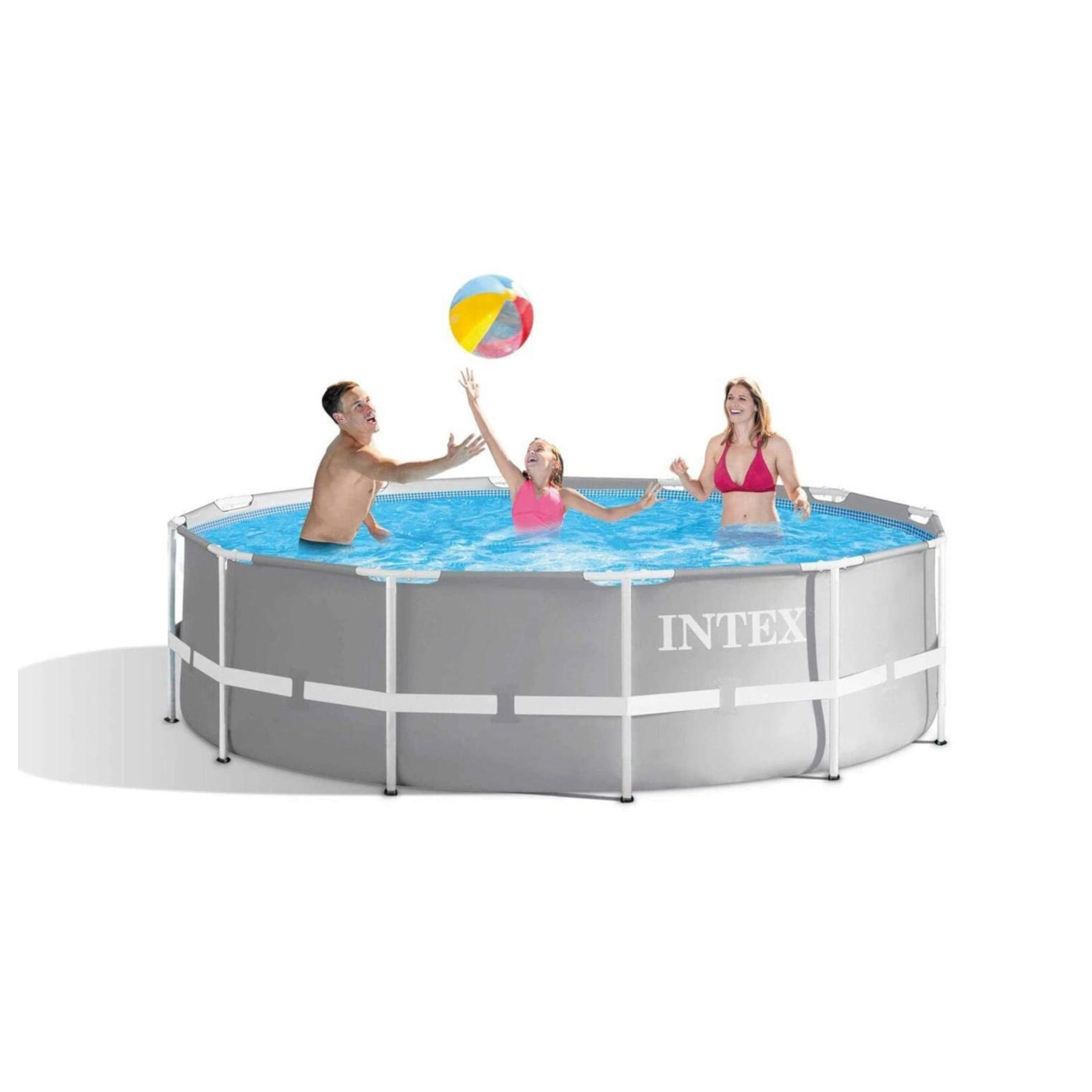 Pool Prism Zubehör grau Frame und Swimmingpool, inkl. umfangreiches Filterpumpe + 366x99cm Leiter INTEX