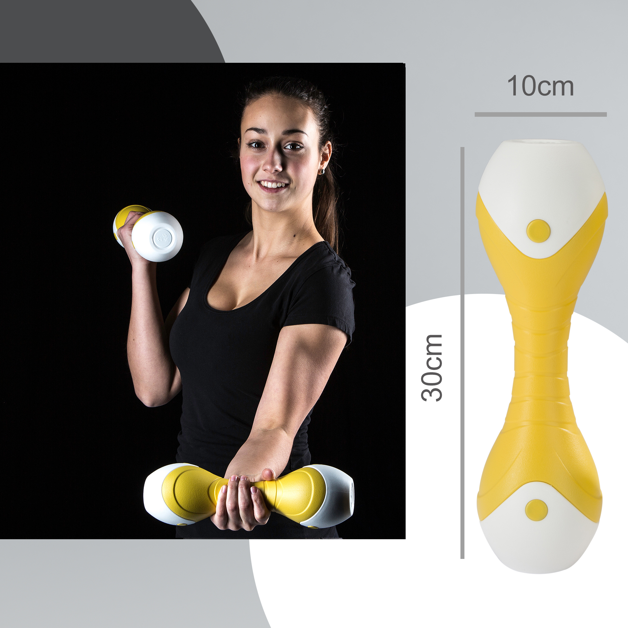 ZOOMYO Fitness Hantel Hantelset Form, zuhause Fitness Fitnessstudio, Hantel gelb für oder ergonomische Gelb Set, Set