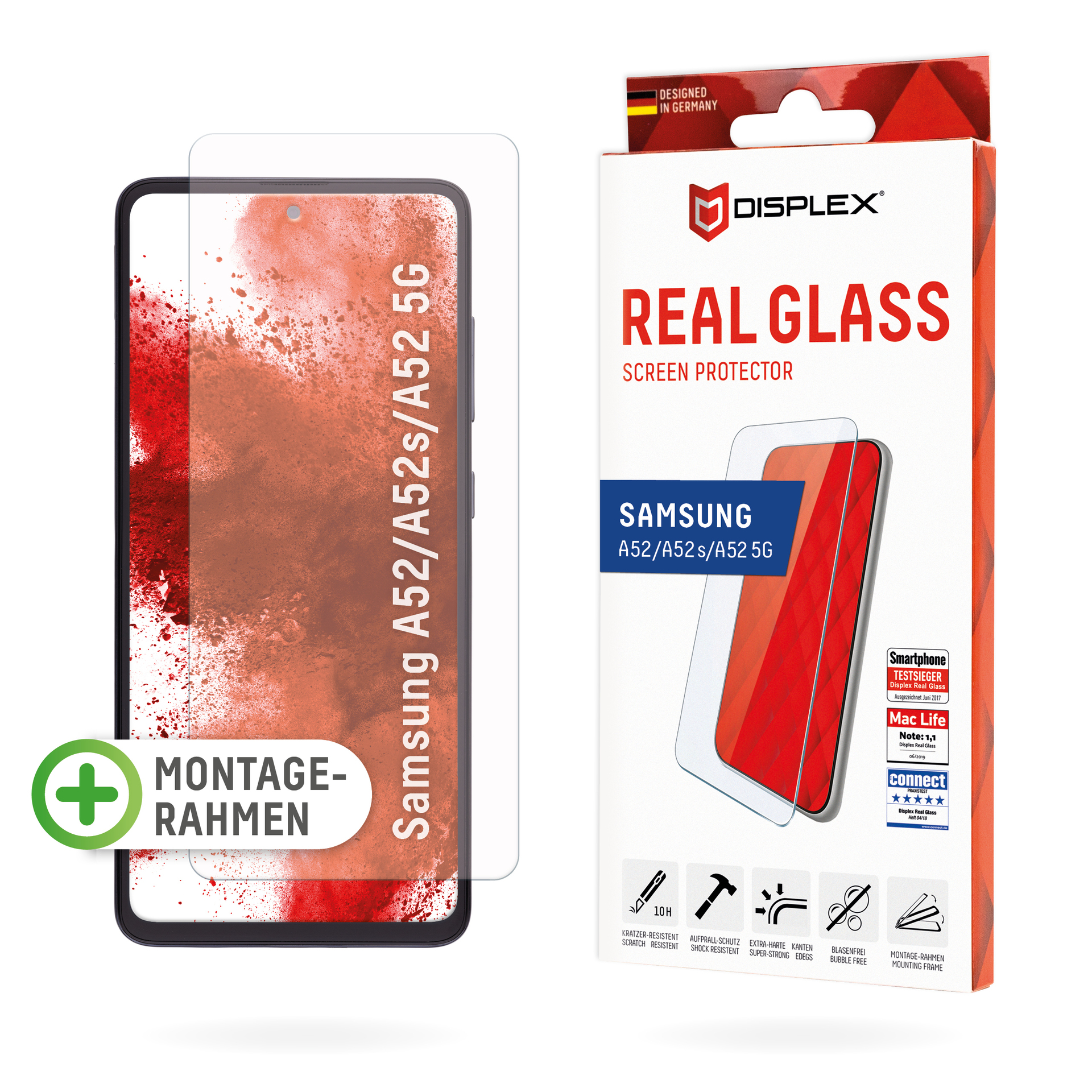 Samsung Galaxy A52) Displayschutz(für Glass DISPLEX Real