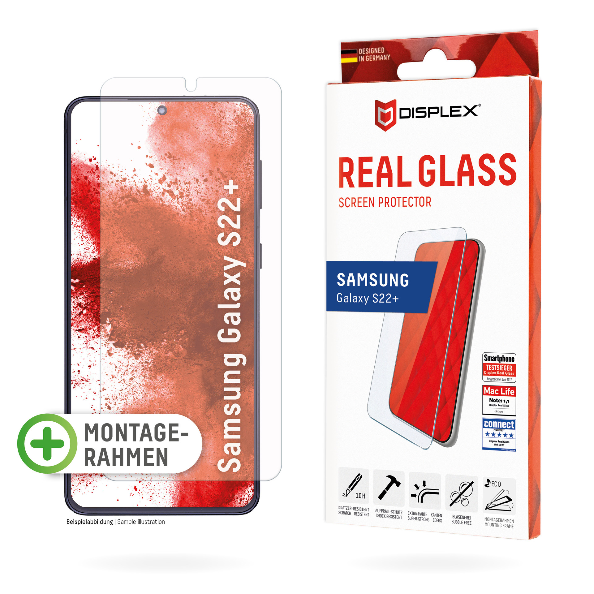 DISPLEX Real Glass Displayschutz(für Samsung Galaxy S22+)