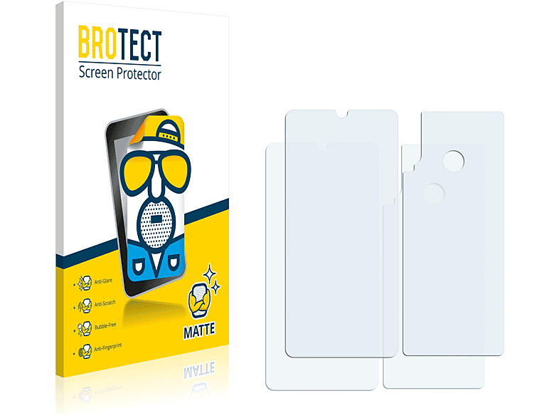 BROTECT 2x matte Schutzfolie(für Huawei P30 lite (Vorder + Rückseite))