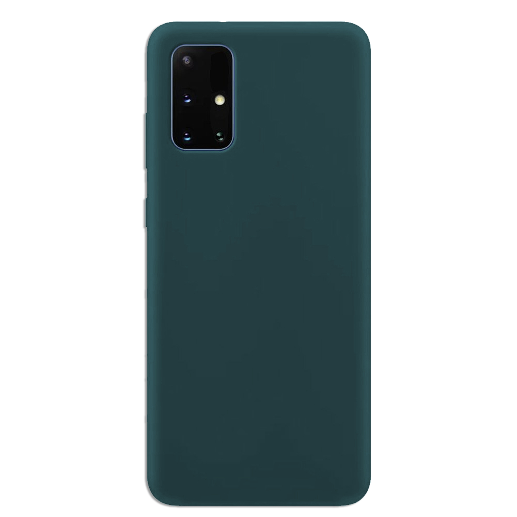 Eine dunkelblaue Handyhülle. Die Hülle hat ein quadratisches Kameramodul und eine glatte Oberfläche.