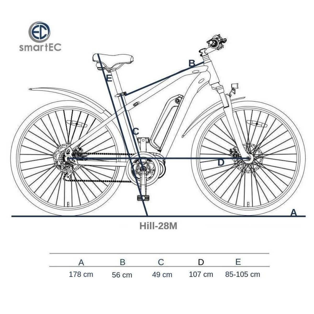 Mountainbike WH, (Laufradgröße: SMARTEC 28 46 Unisex-Rad, Rahmenhöhe: 468 Grau) Zoll, matt Hill-28M cm,