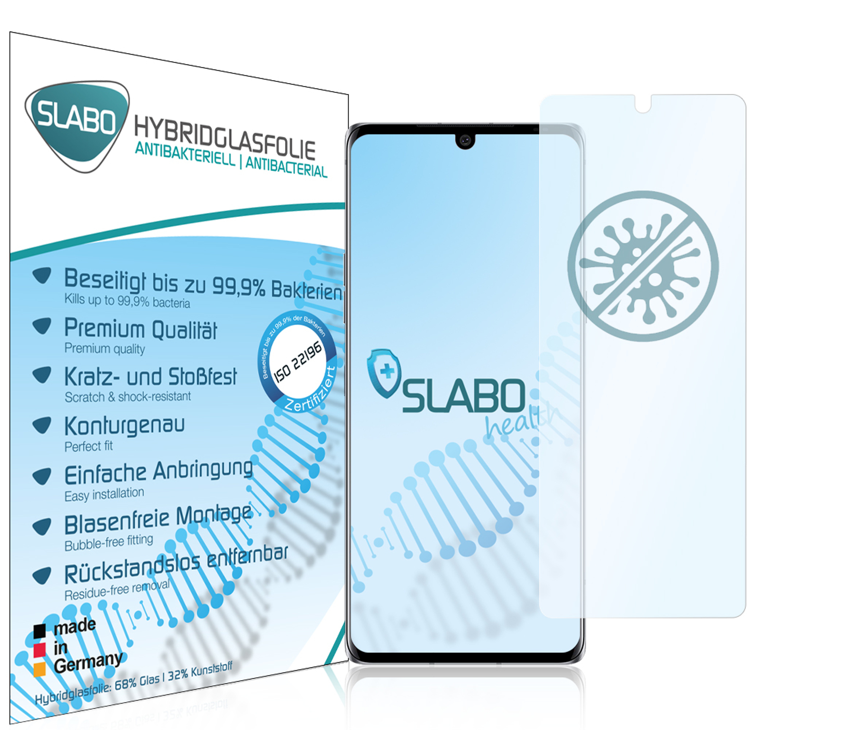 SLABO antibakterielle flexible Hybridglasfolie (4G LG 5G)) Velvet Displayschutz(für 