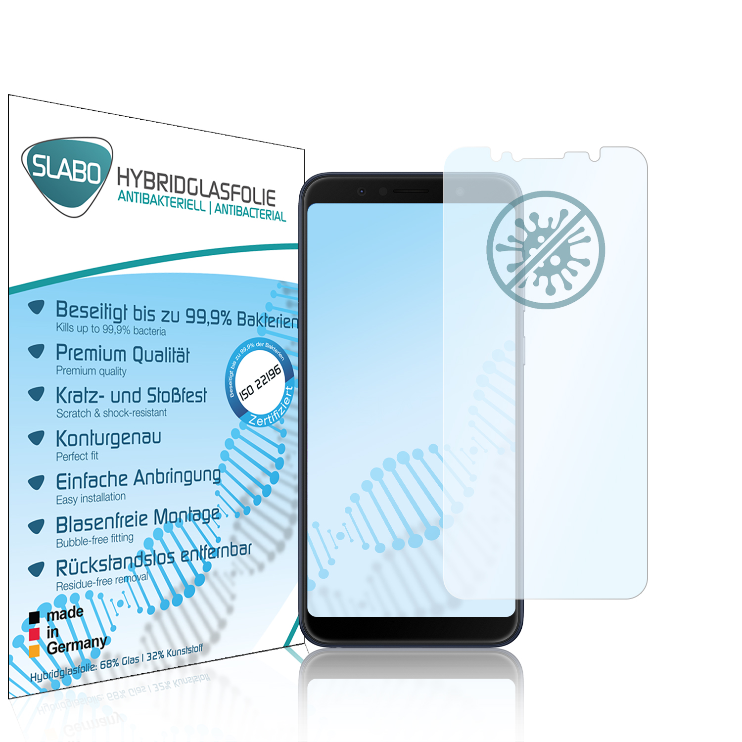 (M1)) ZenFone flexible SLABO antibakterielle Asus Displayschutz(für Hybridglasfolie Pro Max