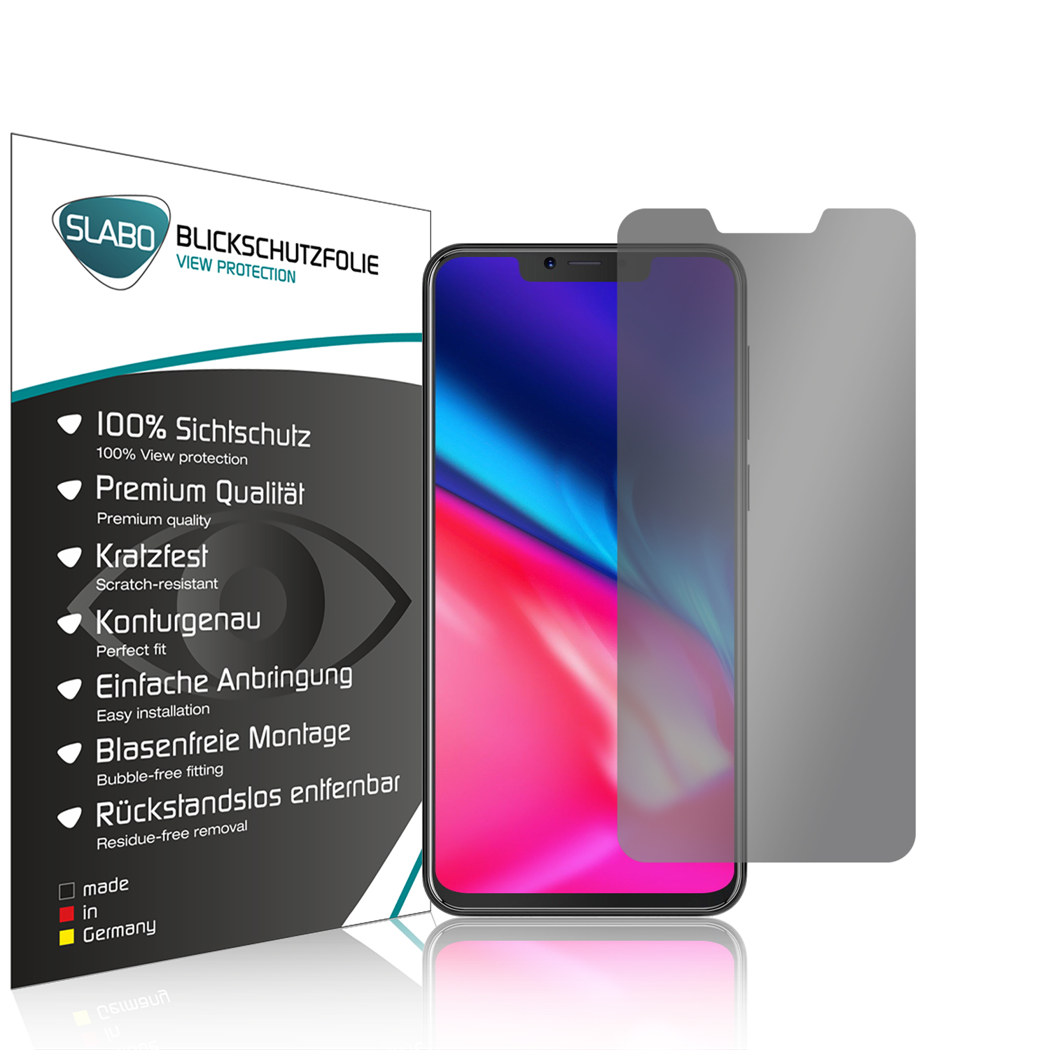 Cubot Schwarz 360° Protection SLABO P20) Displayschutz(für Blickschutzfolie View