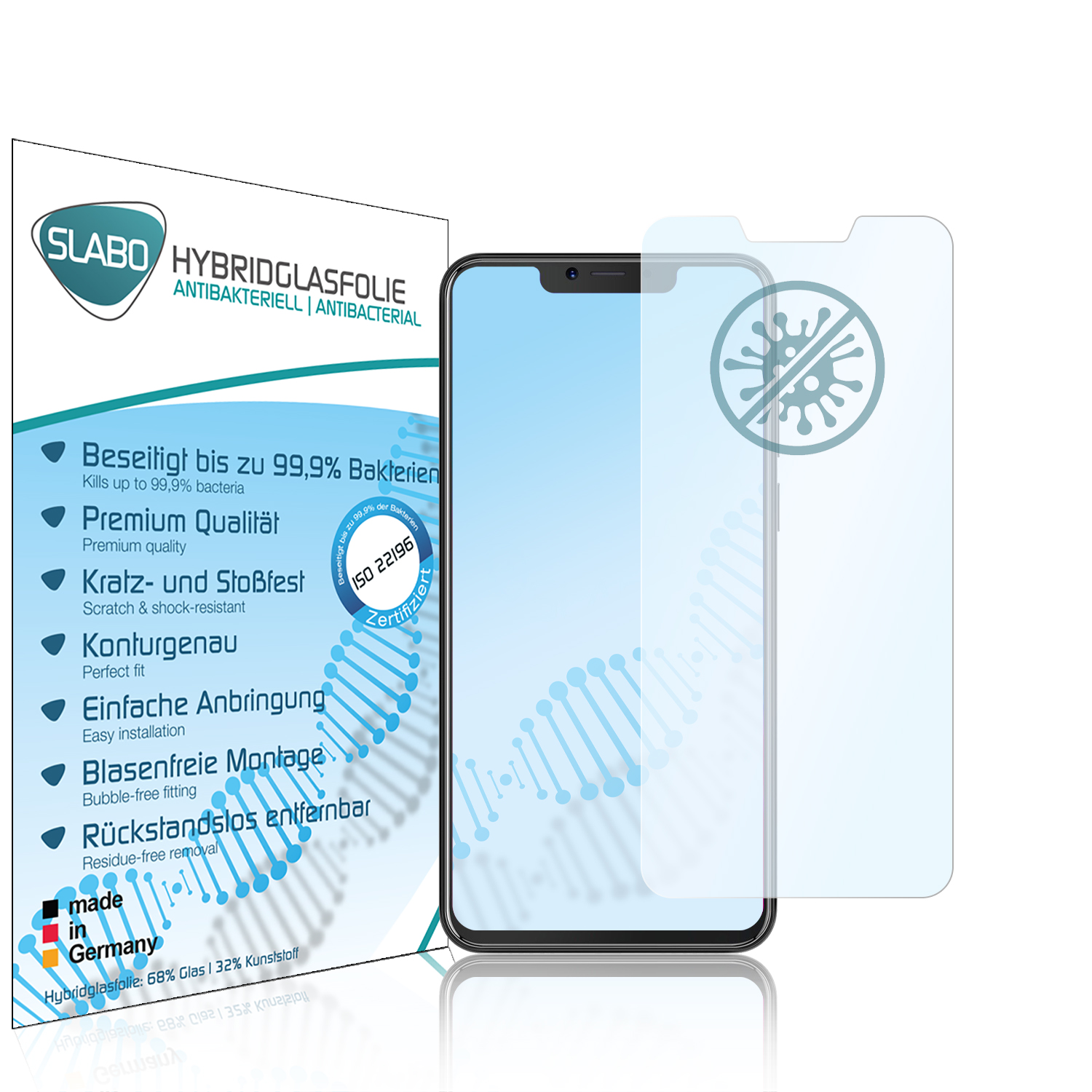 antibakterielle Displayschutz(für SLABO Hybridglasfolie P20) Cubot flexible