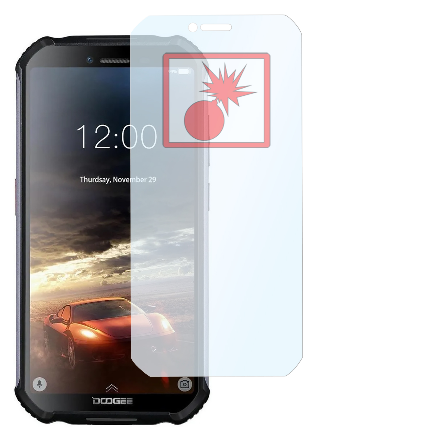 Lite Displayschutz(für x 2 | Doogee Panzerschutzfolie Pro) S40 Shockproof SLABO | S40 S40