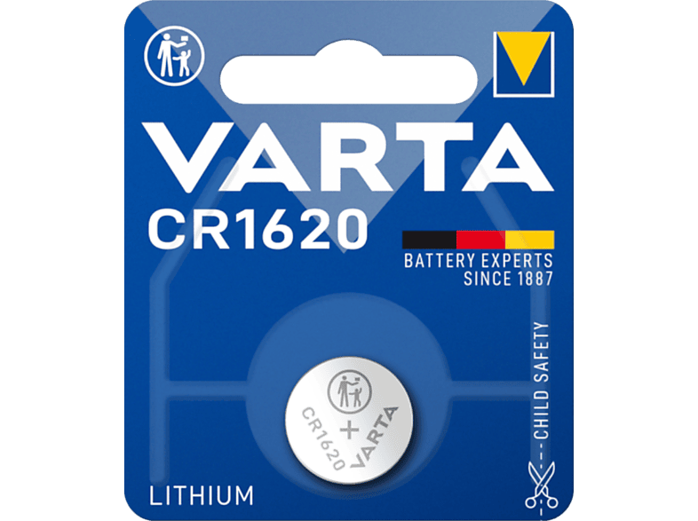 VARTA Pila litio CR1620 3V (blíster 1 pila) Mando Distancia Knopfzelle, Li-MnO2, 3 Volt, 0.07 Ah