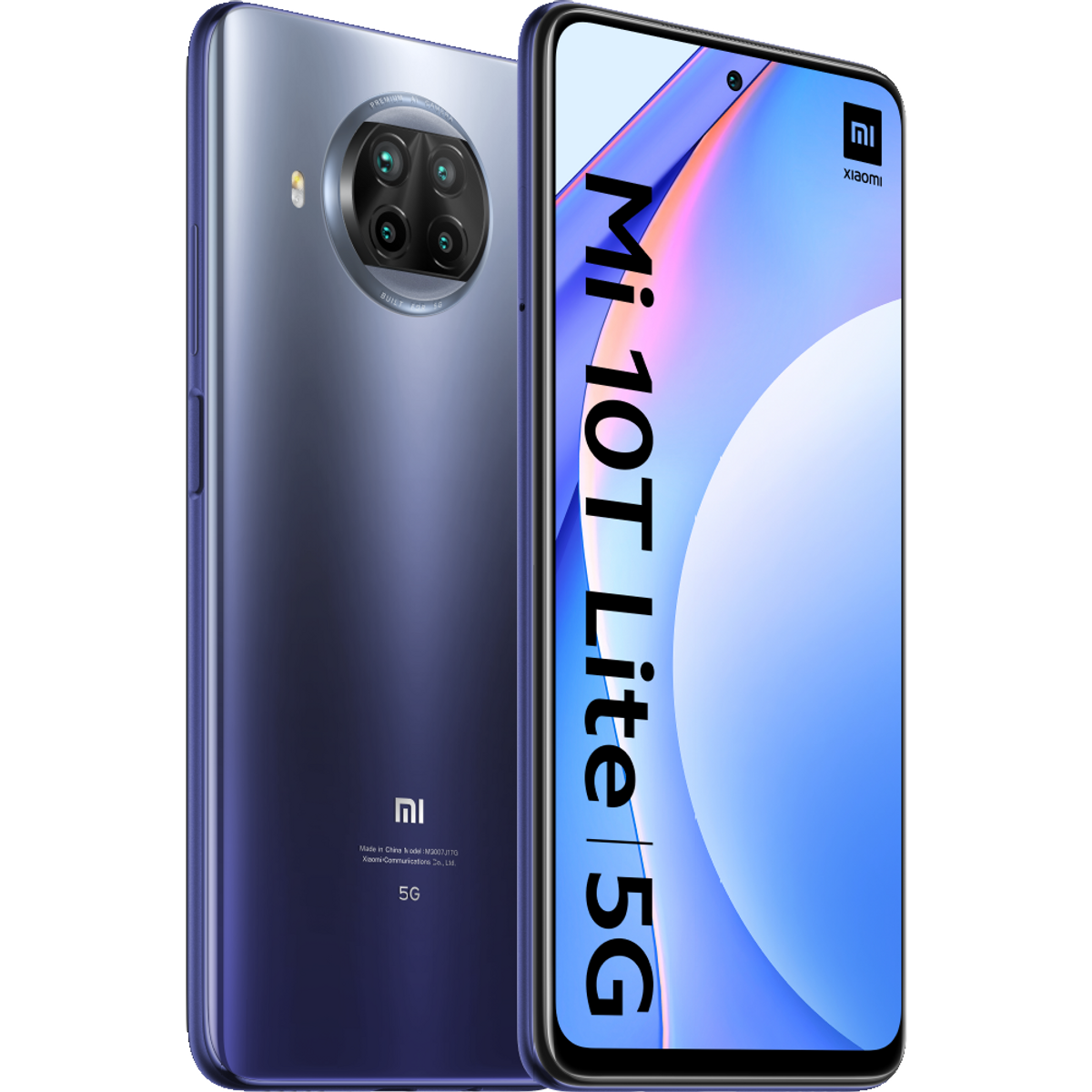 A purple smartphone with a camera bump is on a white background.