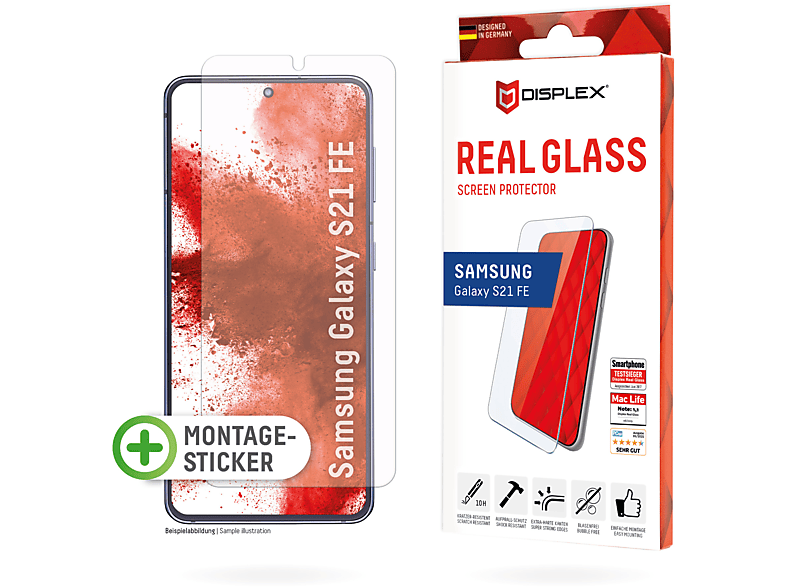 DISPLEX Real Glass Displayschutz(für Samsung Galaxy S21 FE)