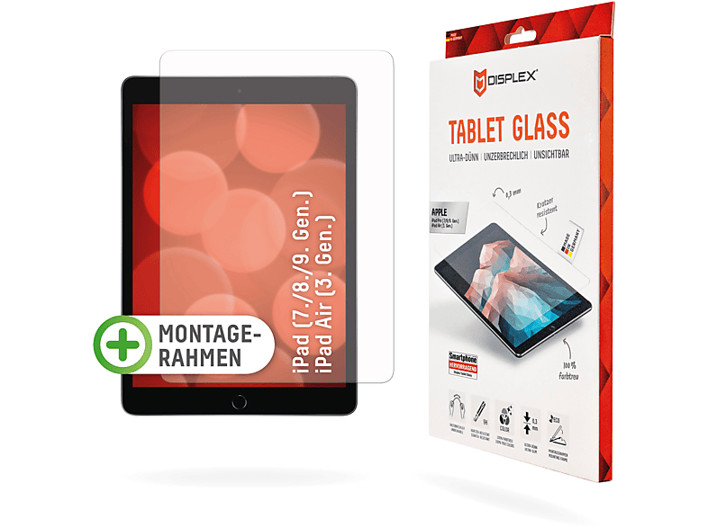 DISPLEX Tablet Glass Displayschutz(für Apple iPad (7., 8. und 9. Gen)) | Tabletschutzfolien