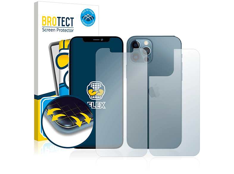 BROTECT 2x Flex 3D Max) Pro 12 Schutzfolie(für Apple Full-Cover iPhone Curved