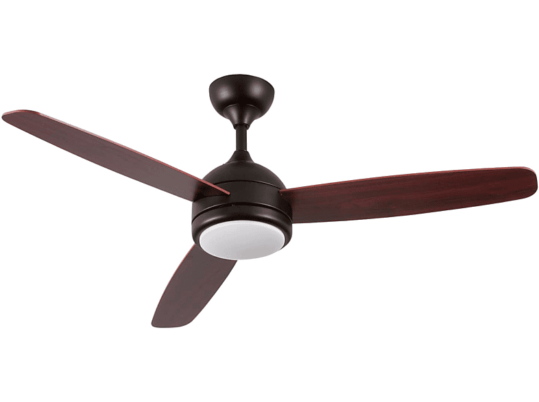 Ventilador de Techo - 7H DAYRON Ventilador de Techo con Luz 3 Aspas 56W 6 Velocidades Vermont Madera Oscura Dayron