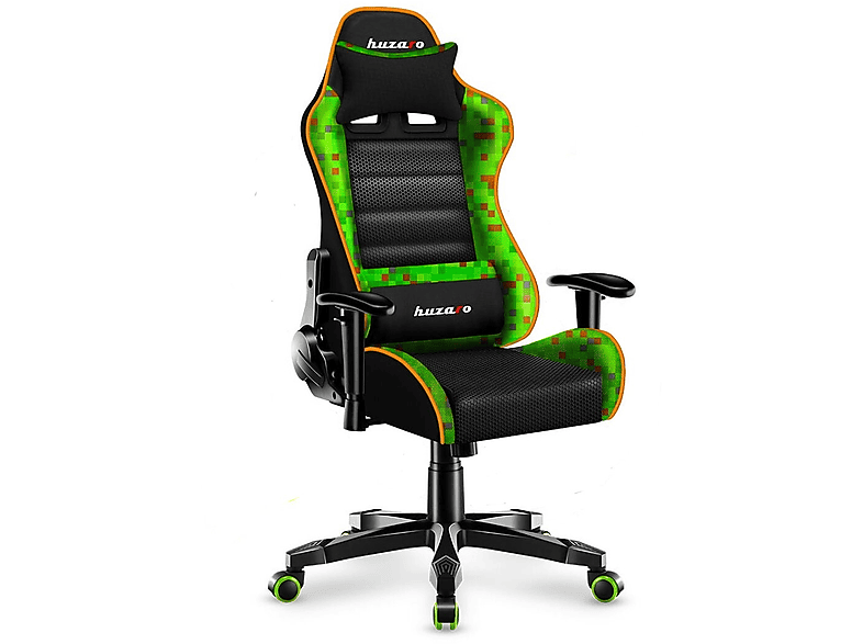 HUZARO Ranger 6.0 Ergonomisches Stuhl, Gaming Lendenkissen Pixel Design Nackenkissen