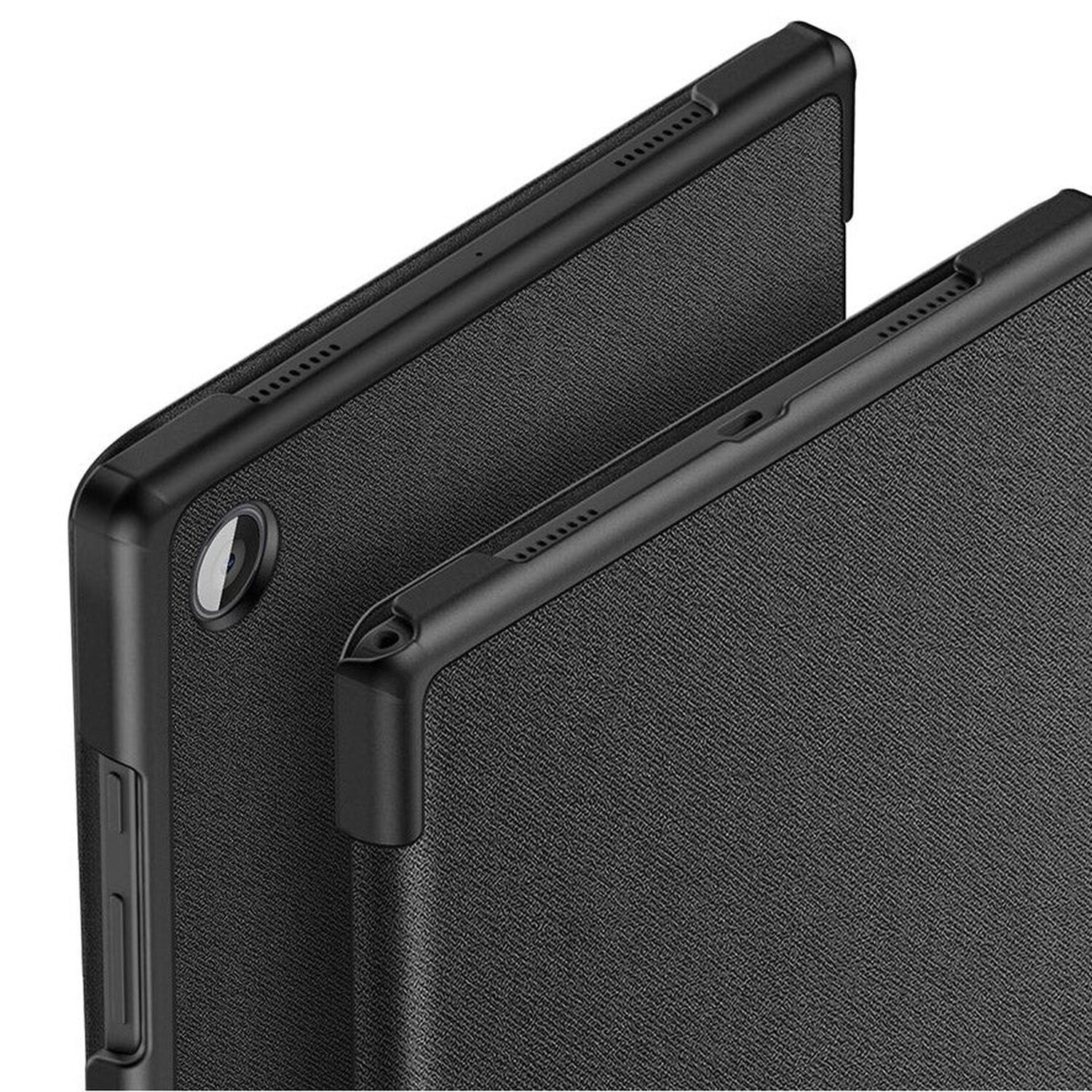 Schwarzes UGREEN-Ladegerät mit zwei USB-Anschlüssen. Es liegt auf einem Laptop.