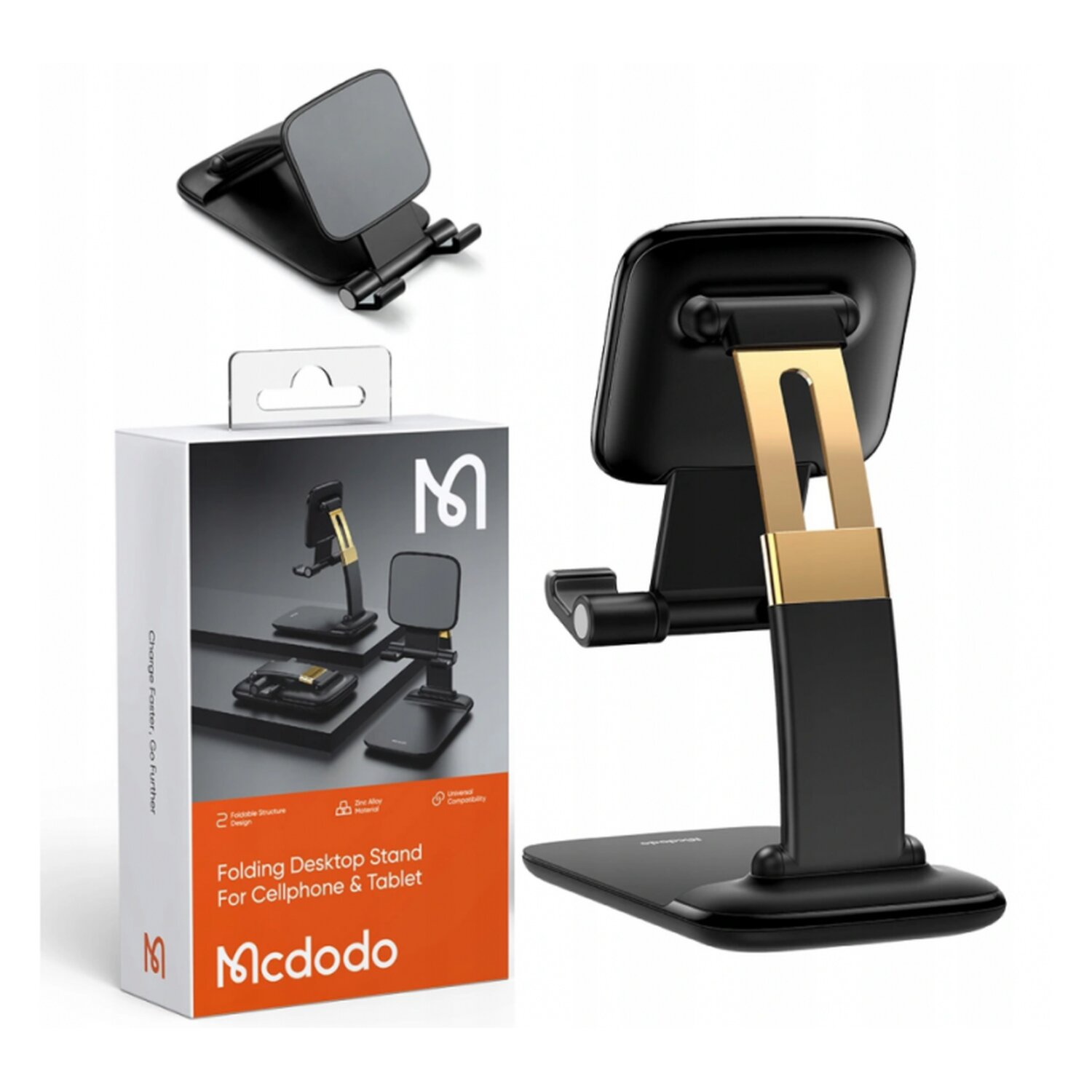 MCDODO Schreibtisch Schwarz Tischhalter Ständer Handy-Halterung, klappbar
