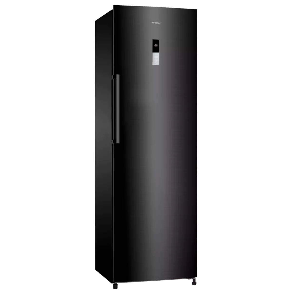 Congelador Vertical Cv19dst infiniton black inox negro no frost altura 185cm 282 litros puerta reversible termostato 4