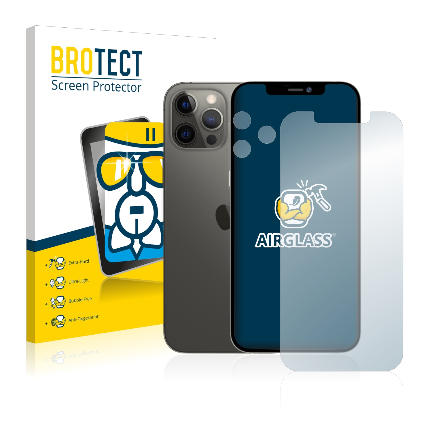 klare Pro Apple iPhone Airglass BROTECT Max) Schutzfolie(für 12
